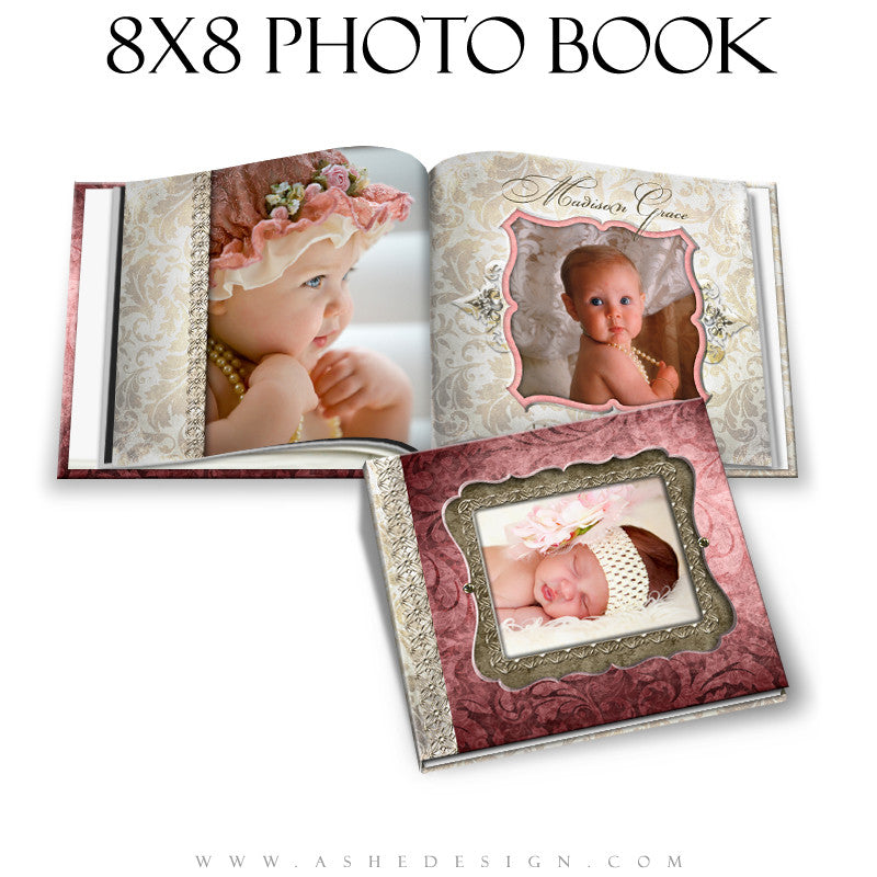 Baby Girl Photo Book Template (8x8) - Madison Grace
