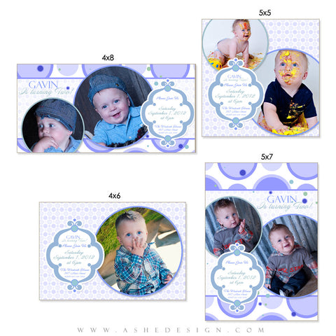 Photo Card Design Set - Bubble Gum Blue