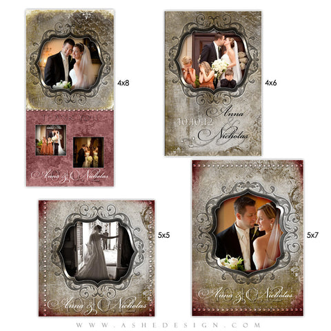 Wedding Photo Card Set - Engraved Elegance