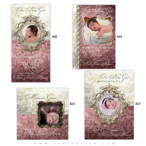 Baby Girl Photo Card Set - Madison Grace