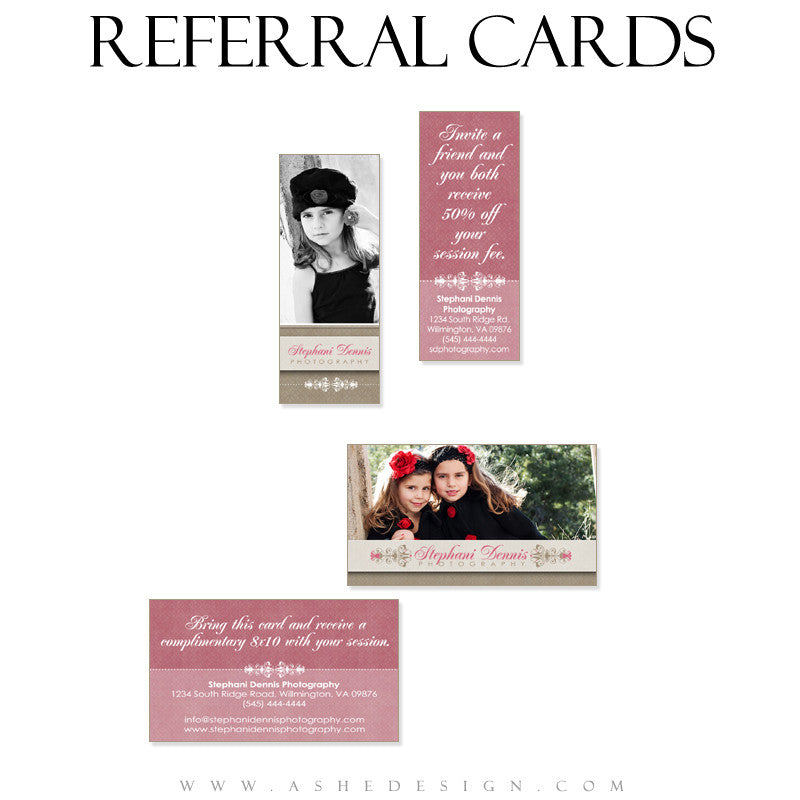 Referral Card Designs - Raspberry Cream