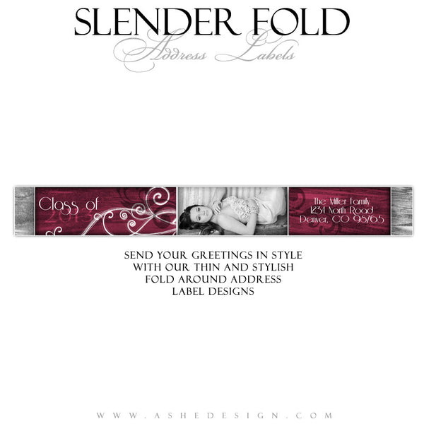Slender Fold Address Label Designs - Steel Magnolia