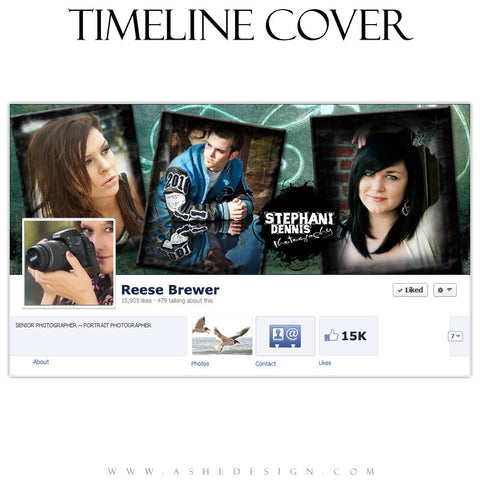 Timeline Cover Design - Blue Latte Grunge