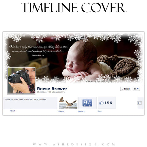 Timeline Cover Design - Snowflake Border
