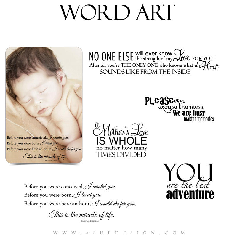 Newborn Word Art Quotes - A Mother's Love