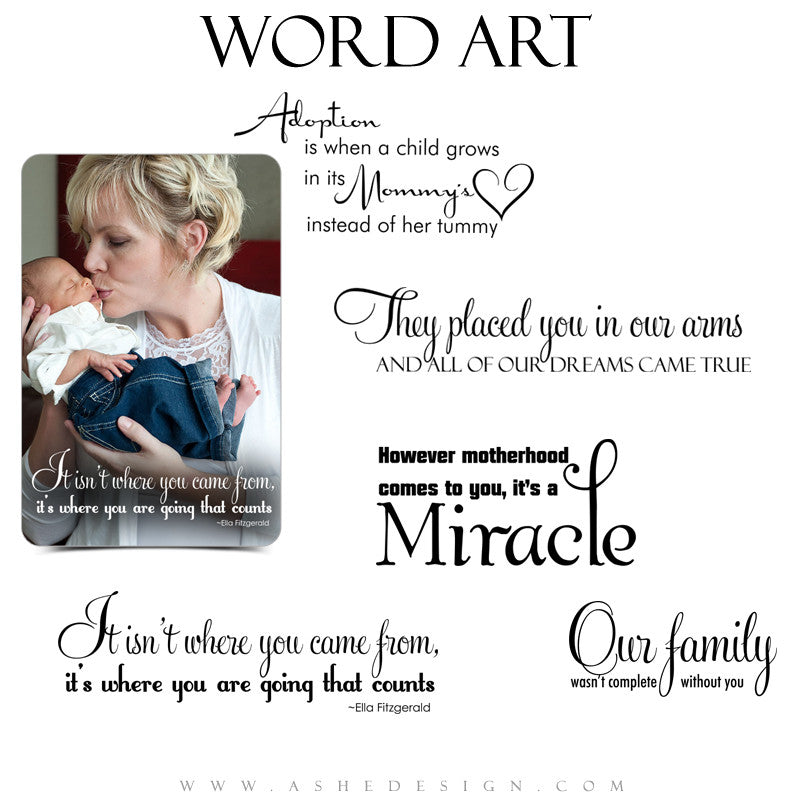 Ashe Design | Adoption Word Art Overlays