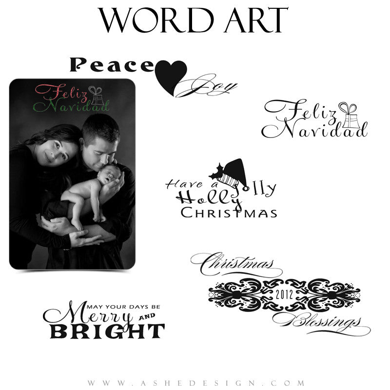 Christmas Word Art Set | Chalkboard full set