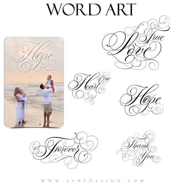 Love Word Art Collection - Curly Words