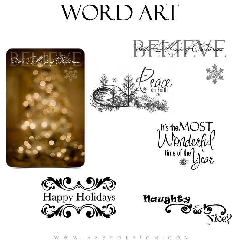 Word Art Collection - Happy Holidays