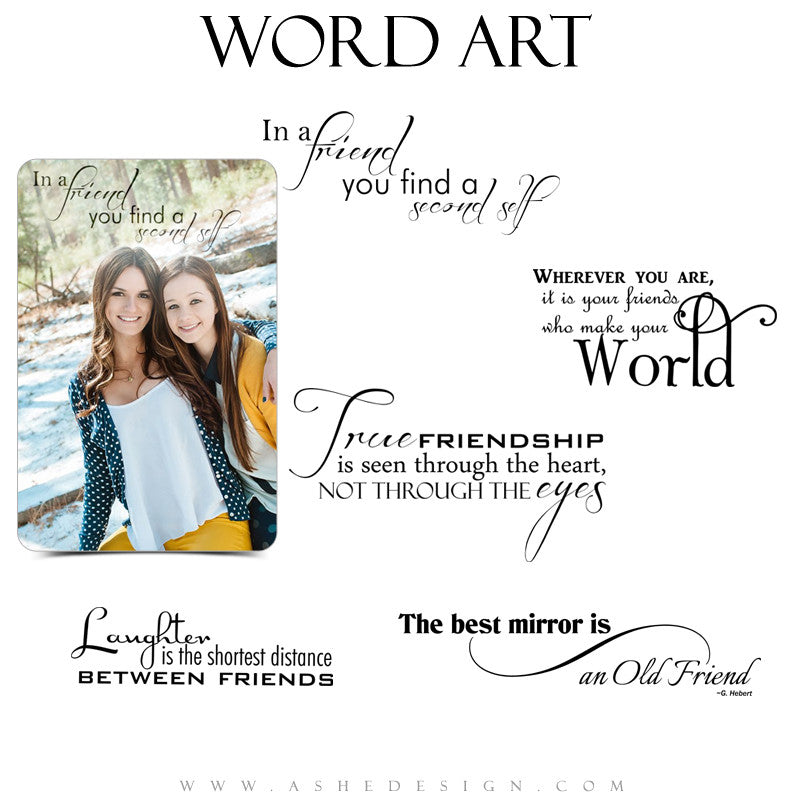 Friendship Word Art Collection - Old Friend