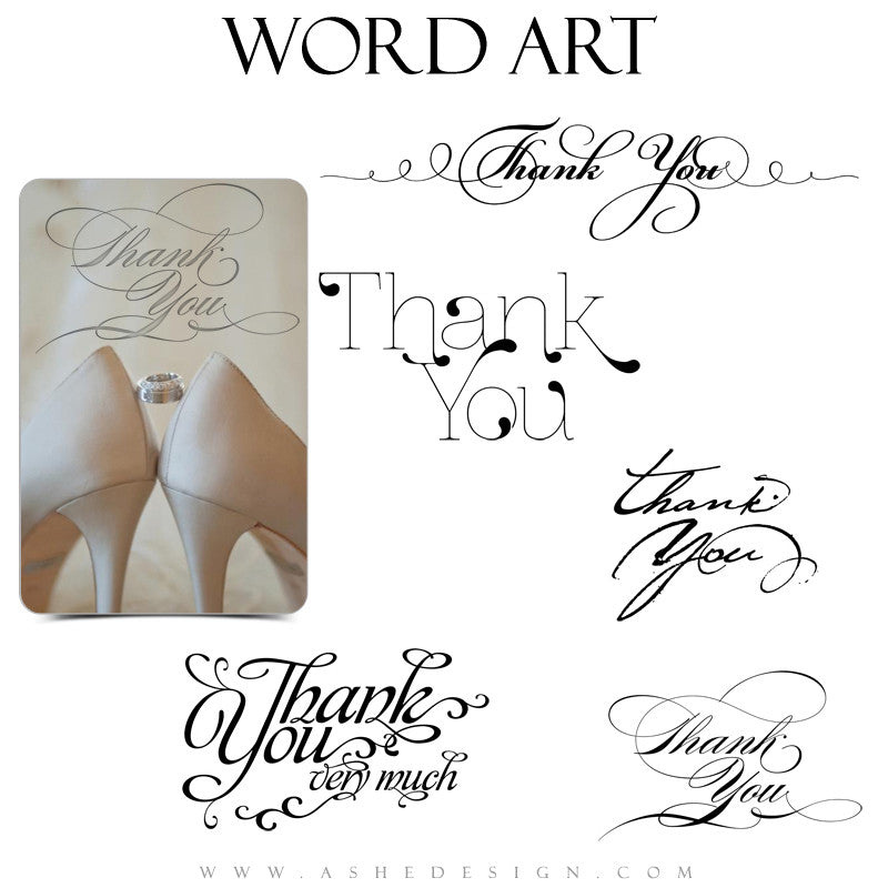 Thank You Word Art Set - Thank You Script