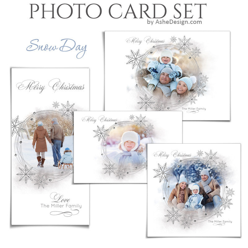 Christmas Photo Card Set - Snow Day