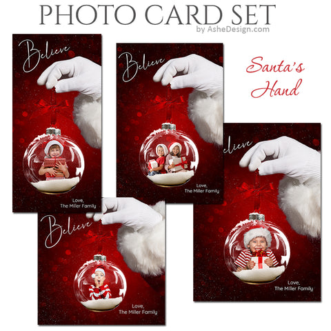 Christmas Photo Card Set - Santa's Hand Ornament