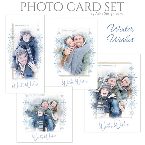 Christmas Photo Card Set - Winter Wishes