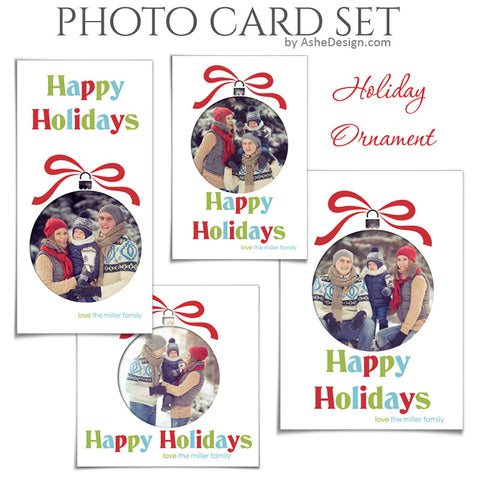 Christmas Photo Card Set - Holiday Ornament