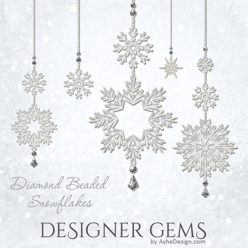 Designer Gems - Diamond Beaded Snowflakes