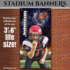 Amped Sports Banner 3'x6' - Smashing Through Football