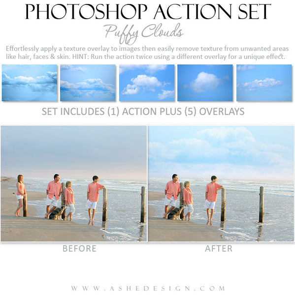 Photoshop Action Overlays | Puffy Clouds1