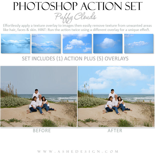 Photoshop Action Overlays | Puffy Clouds2