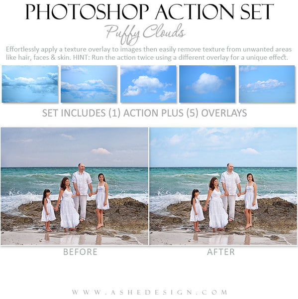Photoshop Action Overlays | Puffy Clouds3