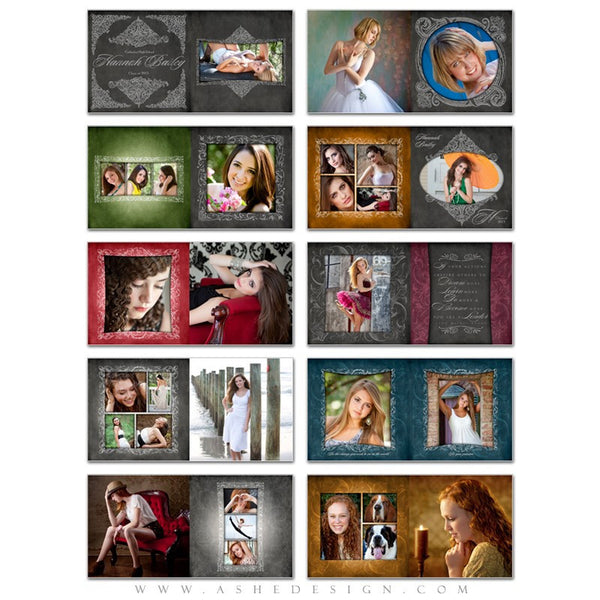 Photo Book Template 12x12 | Chalkboard Senior Girl pages