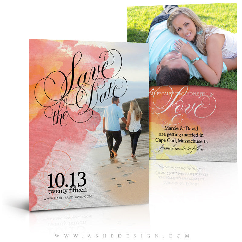 Save The Date Photography Templates | Watercolor