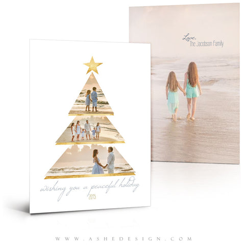 Christmas Card 5x7 Flat | Gold Foil Holiday 3D