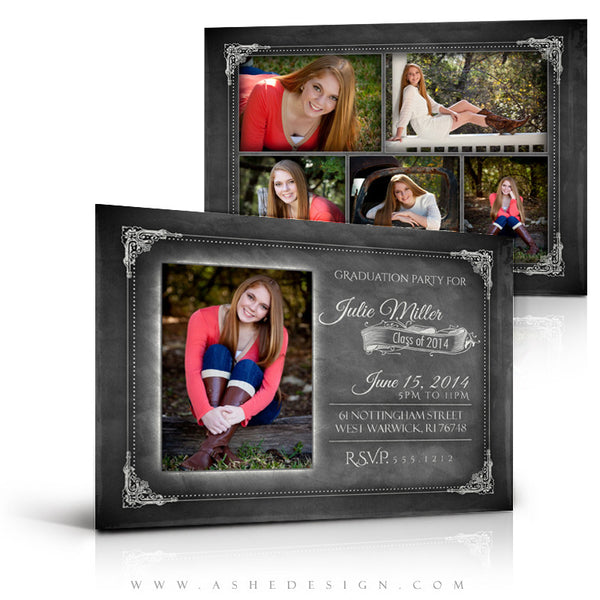 Chalkboard Sr Girl 2014 - 5x7 Flat Card full set web display