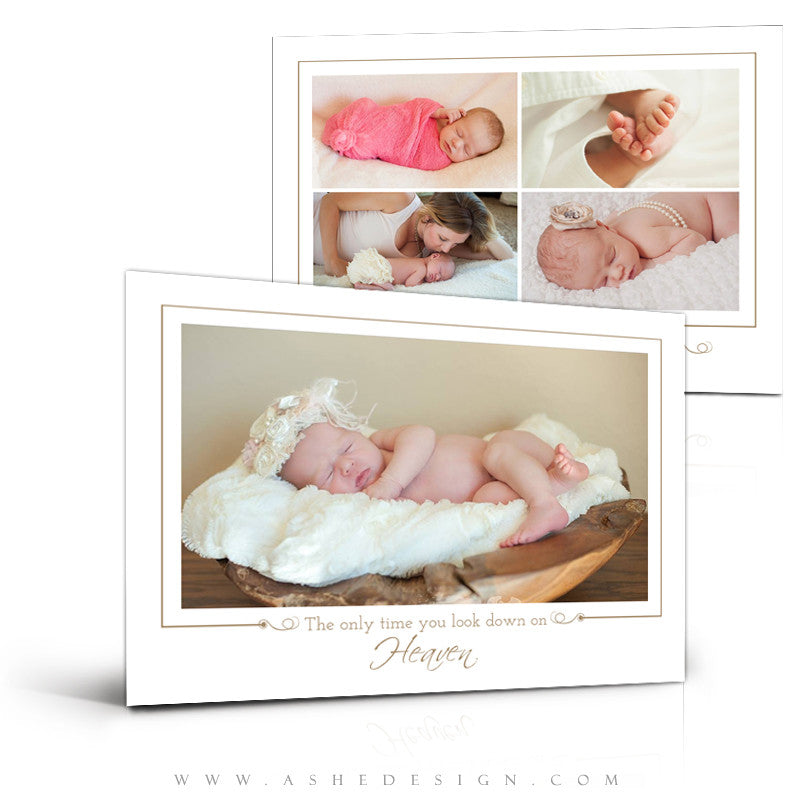 5x7 Birth Announcement | Looking Down On Heaven