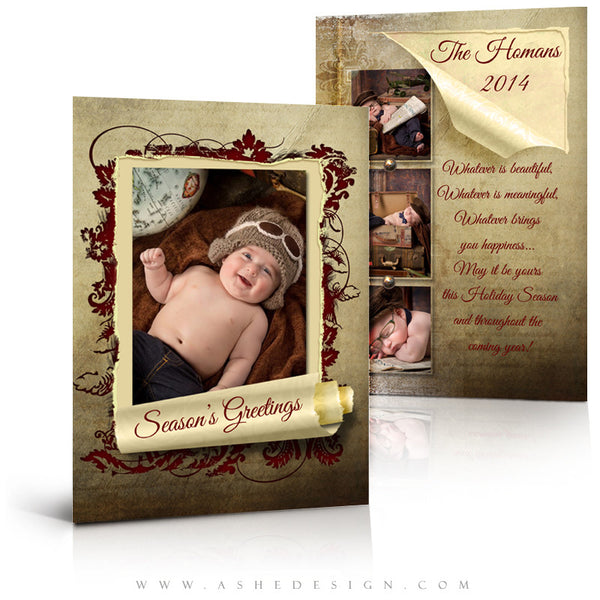 Christmas Card Photoshop Templates | Scrolled Holiday
