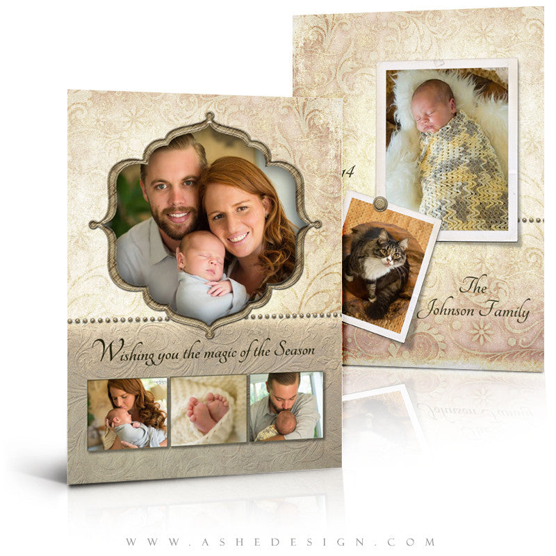 Christmas Card Photoshop Templates | Victorian Garden 2014