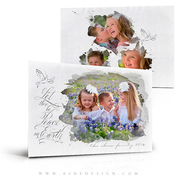 Christmas Card Photoshop Templates | Let There Be Peace