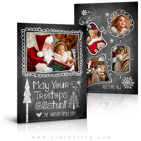 Christmas Card Photoshop Templates | Chalkboard Doodle Frames
