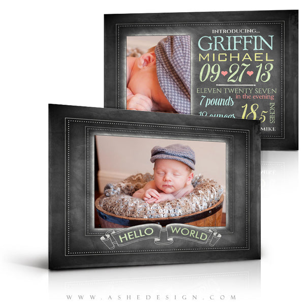 Chalkboard Baby Boy -5x7 Flat Card Full set web display