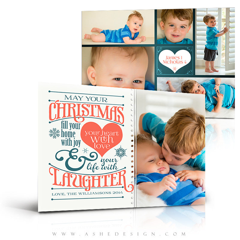 Christmas Flat 5x7 Card Templates | Christmas Laughter