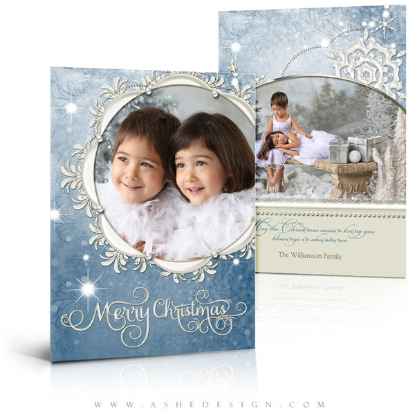 Christmas Card Template | Snow Dust Pearl