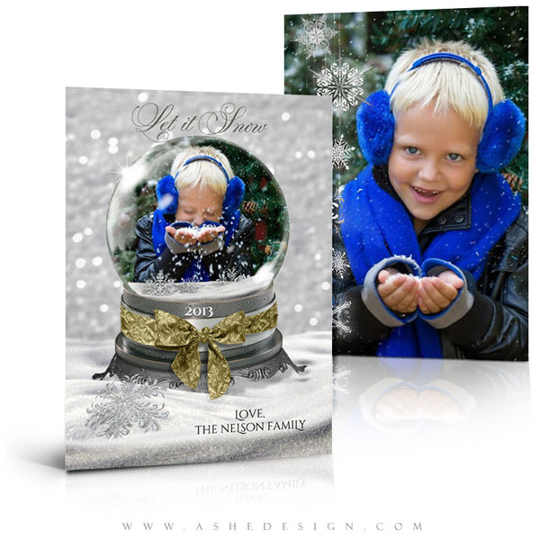 Snow Globe - Let It Snow 5x7 flat card Full Set web display