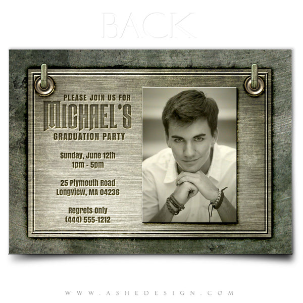 Senior Boy Announcement 5x7 | Engraved Metal back