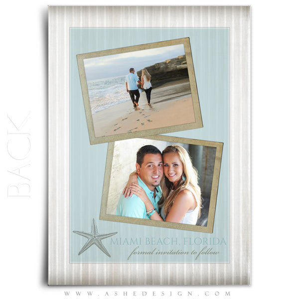 Save The Date Photography Templates | By The Seashore back