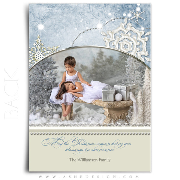 Christmas Card Template | Snow Dust Pearl back