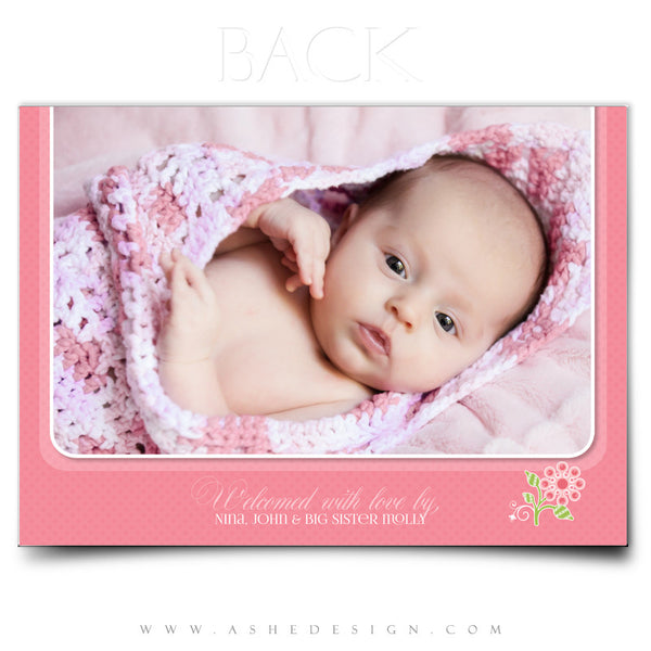 Birth Announcement 5x7 Flat | Bella Rose back