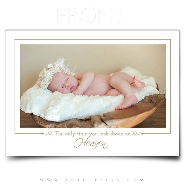 5x7 Birth Announcement | Looking Down On Heaven front