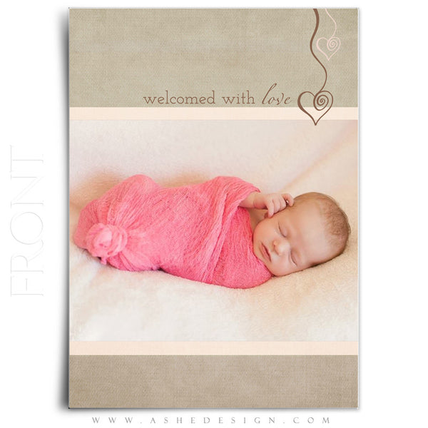 Girl Birth Announcement Template | Gracie Marie front