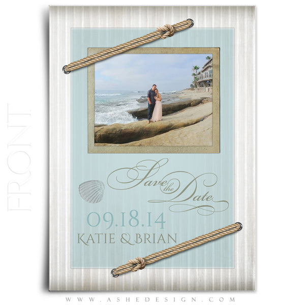 Save The Date Photography Templates | By The Seashore front