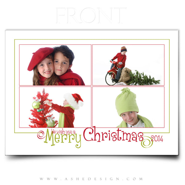 Christmas Card Photoshop Templates | We Wish You A Merry Christmas front