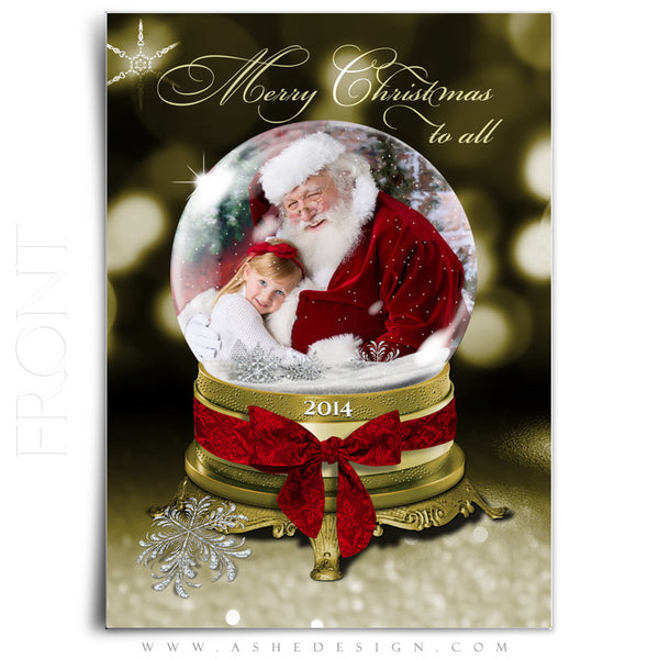 Christmas Card Photoshop Templates | Golden Globe front