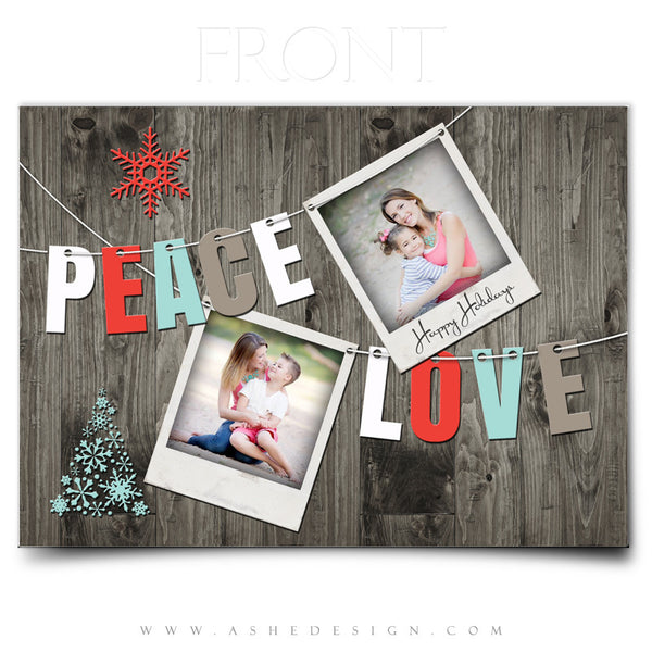 Christmas Card Photoshop Templates | Holiday Pennant front