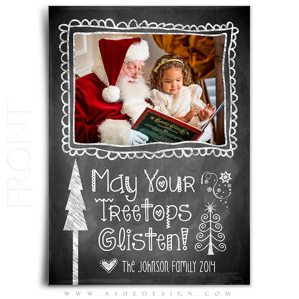 Christmas Card Photoshop Templates | Chalkboard Doodle Frames front