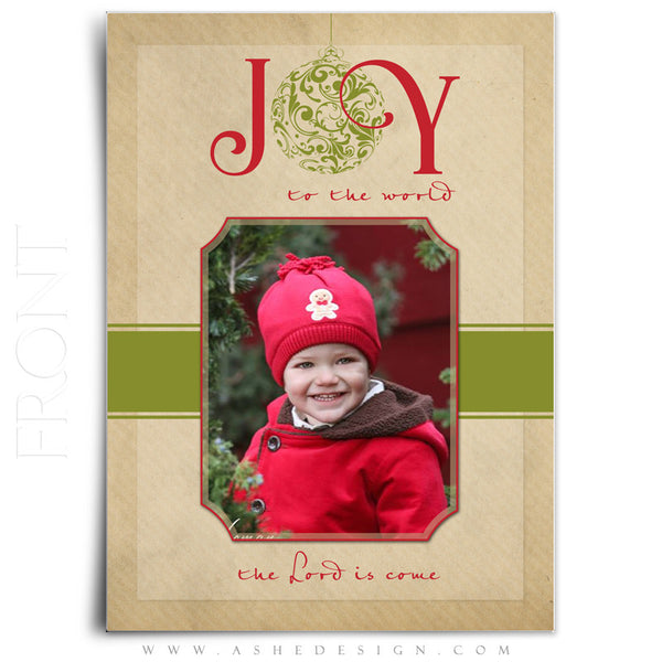 Christmas 5x7 Flat Card Templates | Joy To The World front
