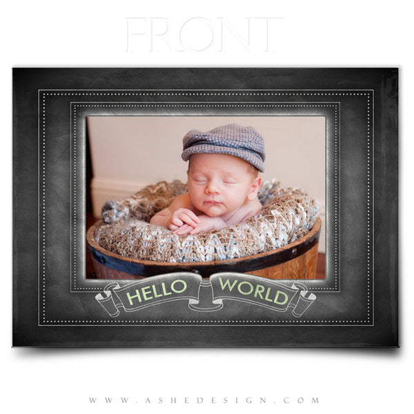 Chalkboard Baby Boy -5x7 Flat Card Front web display